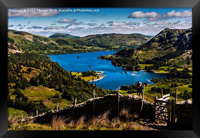  Lake Ullswater From St Sunday Ascent Framed Print by Reg K Atkinson