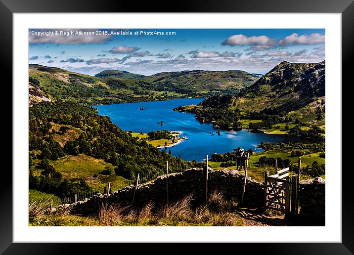  Lake Ullswater From St Sunday Ascent Framed Mounted Print by Reg K Atkinson