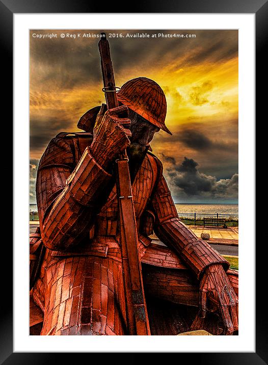 Seaham Tommy - Tired of War Framed Mounted Print by Reg K Atkinson