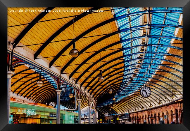 Newcastle Central Station Framed Print by Reg K Atkinson