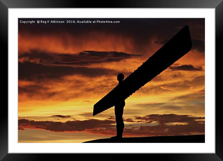 Angel Of The North Framed Mounted Print by Reg K Atkinson