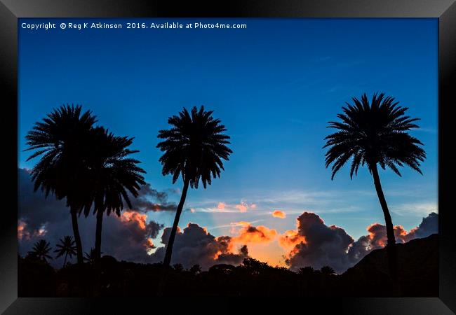 Hawaiian Sunrise Framed Print by Reg K Atkinson