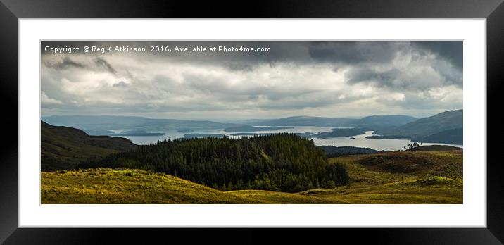 Loch Lomond Panorama Framed Mounted Print by Reg K Atkinson