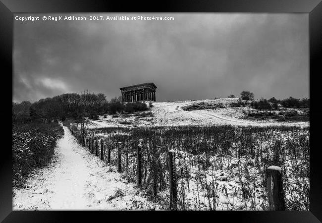 Winter At Penshaw Monument  Framed Print by Reg K Atkinson