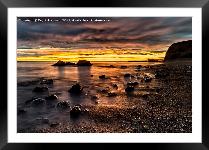 Sunrise At Seaham's Chemical Beach Framed Mounted Print by Reg K Atkinson