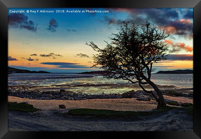 Rockcliffe Bay Sunset Framed Print by Reg K Atkinson