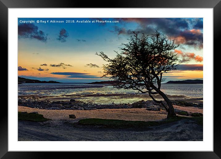 Rockcliffe Bay Sunset Framed Mounted Print by Reg K Atkinson