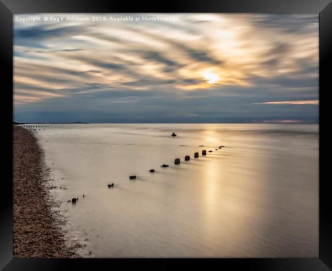 Sunset at Brancaster, Norfolk Framed Print by Reg K Atkinson