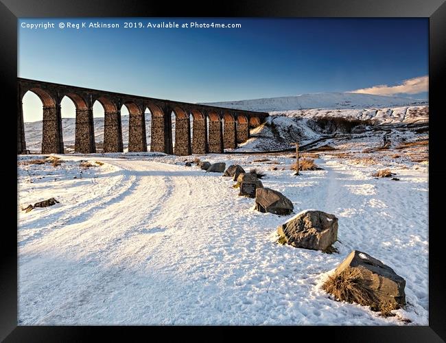 Ribblehead Viaduct - Winter Framed Print by Reg K Atkinson