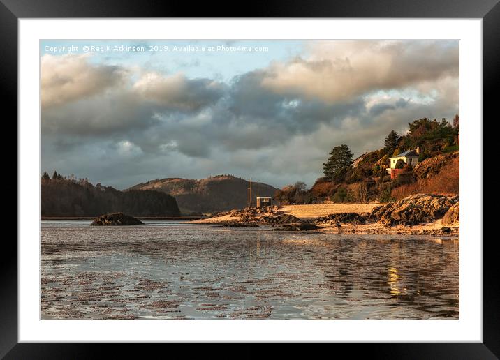 West From Rockcliffe to Kippford Framed Mounted Print by Reg K Atkinson