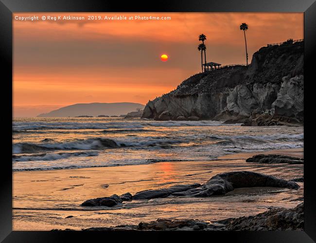 Californian Sunset Framed Print by Reg K Atkinson