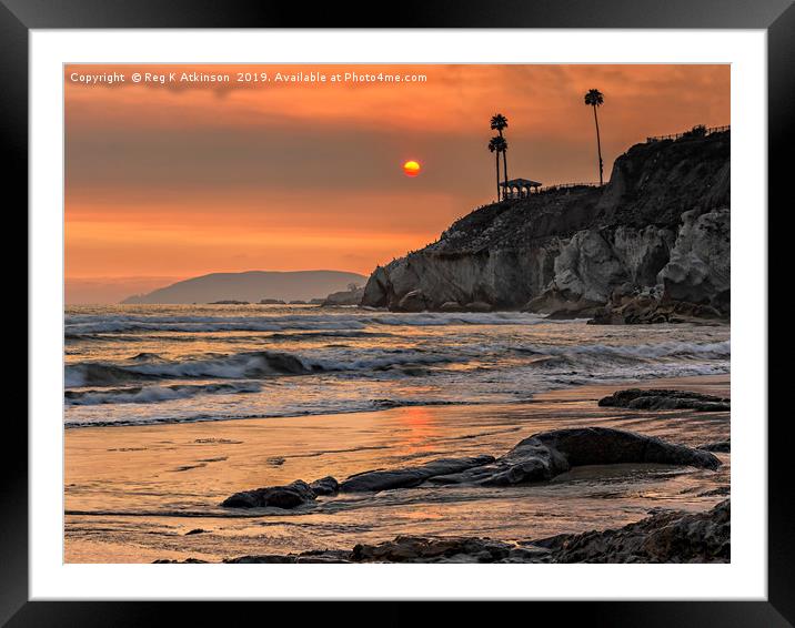 Californian Sunset Framed Mounted Print by Reg K Atkinson