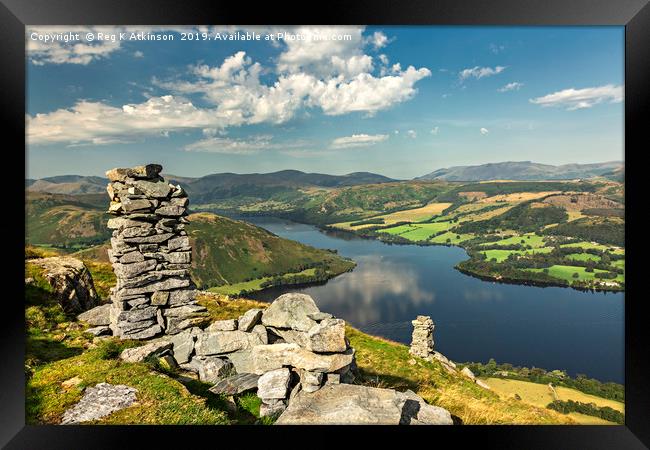 Bonscale Towers and Ullswater Framed Print by Reg K Atkinson