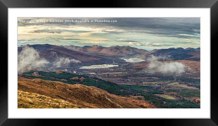 Fort William From Ben Nevis Framed Mounted Print by Reg K Atkinson