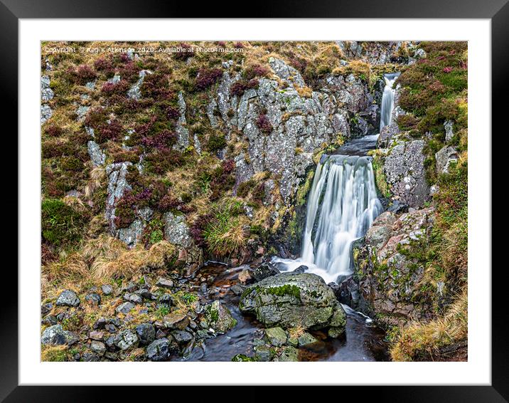 Waterfall At The Hen Hole Framed Mounted Print by Reg K Atkinson