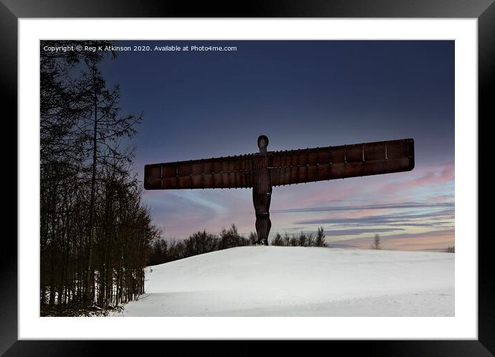 Angel of The North Framed Mounted Print by Reg K Atkinson