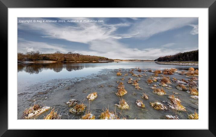 Frozen Derwent Reservoir Framed Mounted Print by Reg K Atkinson