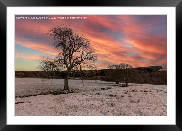 Winter Sunset Derwent Framed Mounted Print by Reg K Atkinson