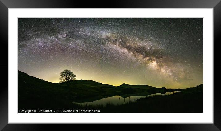 Milky Way over Snowdon Framed Mounted Print by Lee Sutton