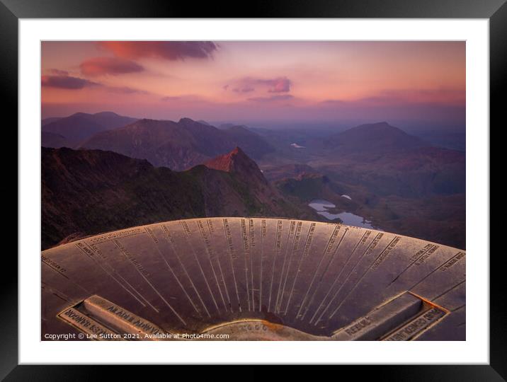 Trig point Sunset Framed Mounted Print by Lee Sutton