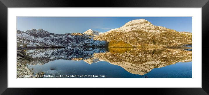 Snowdon Summit Reflection Framed Mounted Print by Lee Sutton