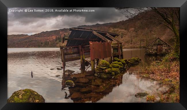 Abandoned boat house Framed Print by Lee Sutton