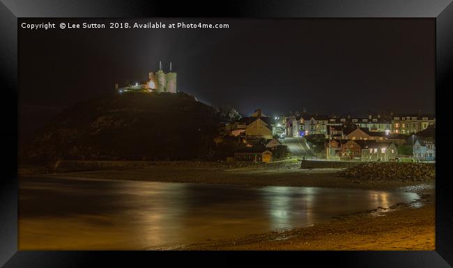 Criccieth at night Framed Print by Lee Sutton