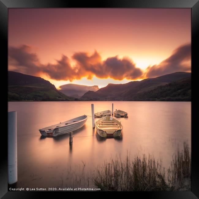 Sunrise Boats Framed Print by Lee Sutton