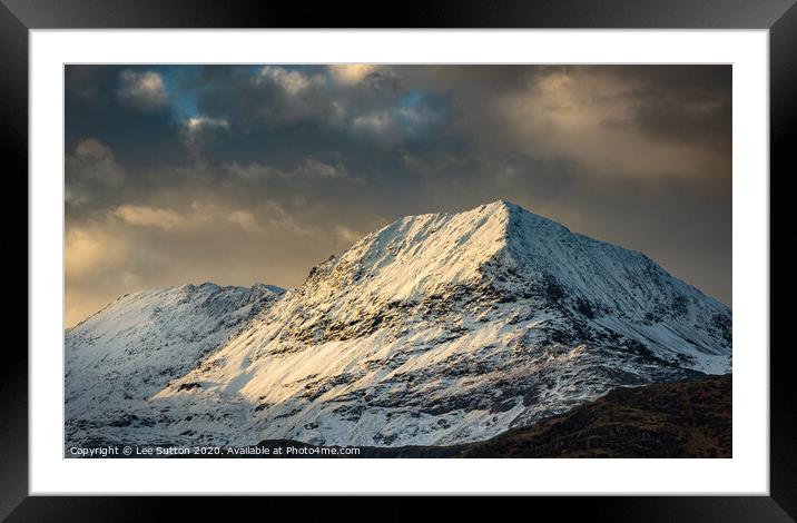 Last light on Crib Goch Framed Mounted Print by Lee Sutton