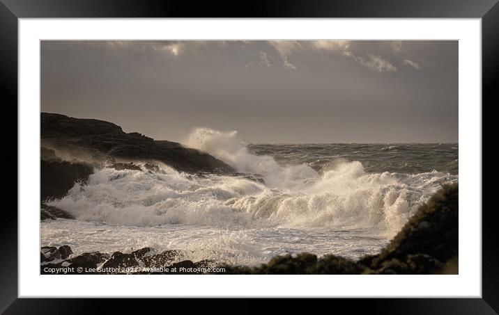 Crashing waves Framed Mounted Print by Lee Sutton