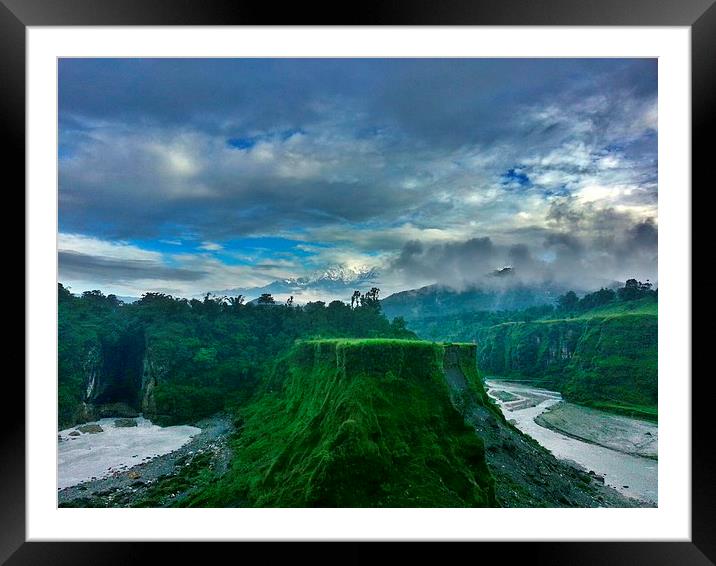 complete mixture nature of nepal with himalaya  Framed Mounted Print by khem lal sharma