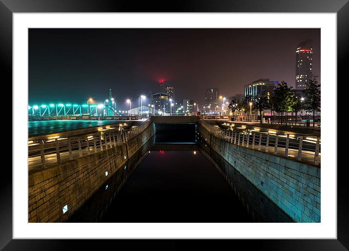 Canal mouth liverpool Waterfront  Framed Mounted Print by Steven Blanchard