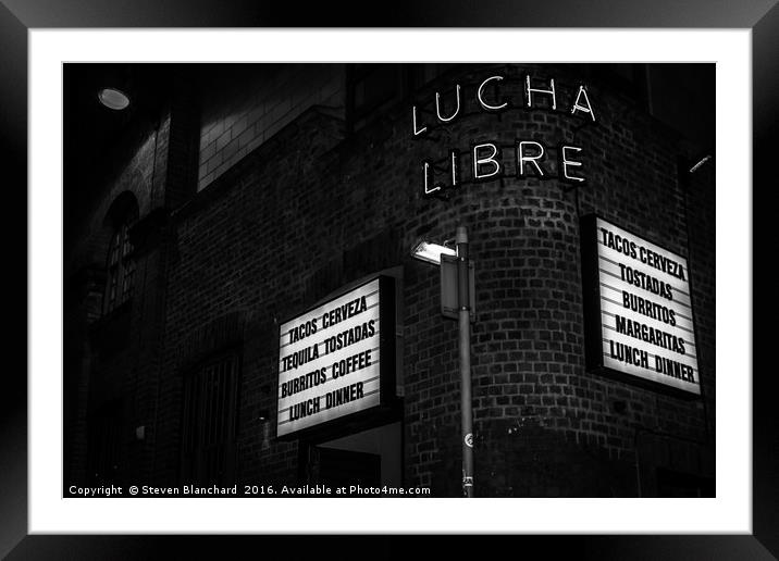Lucha libre Framed Mounted Print by Steven Blanchard