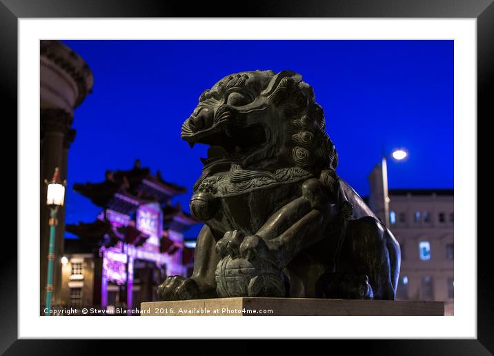 Chinese statue  Framed Mounted Print by Steven Blanchard