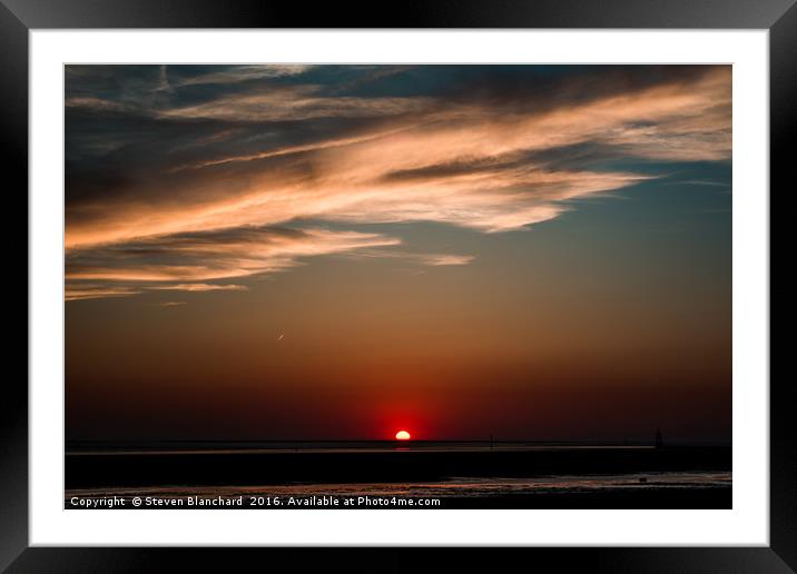 Sunset crosby marina  Framed Mounted Print by Steven Blanchard