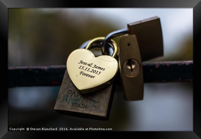 Love locks Amsterdam  Framed Print by Steven Blanchard