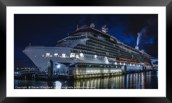 Celebrity silhouete cruise ship Framed Mounted Print by Steven Blanchard