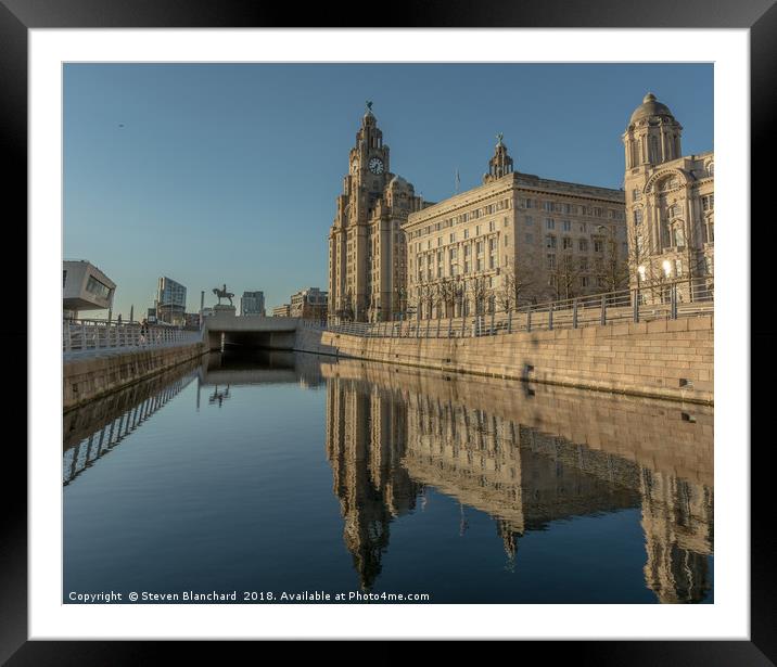 Liver building summers day Framed Mounted Print by Steven Blanchard