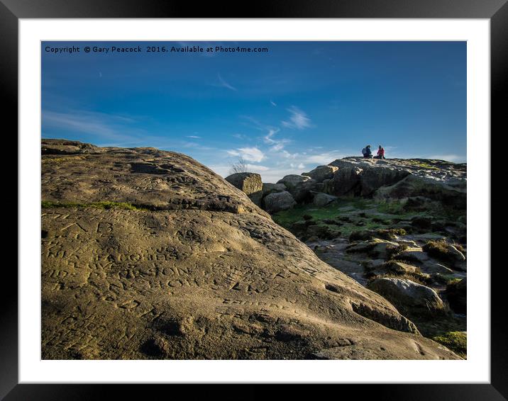 Up on the top of Ilkley Moor Framed Mounted Print by Gary Peacock