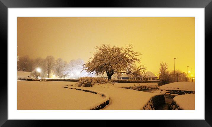 Snow in Strathaven Framed Mounted Print by Jim Lockwood