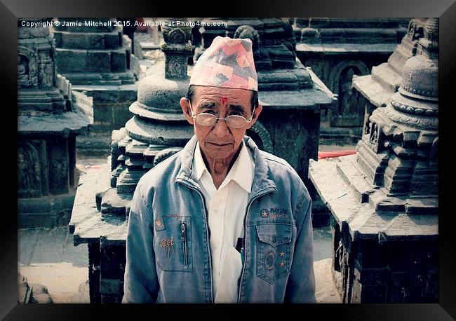  Nepalese Man Framed Print by Jamie Mitchell