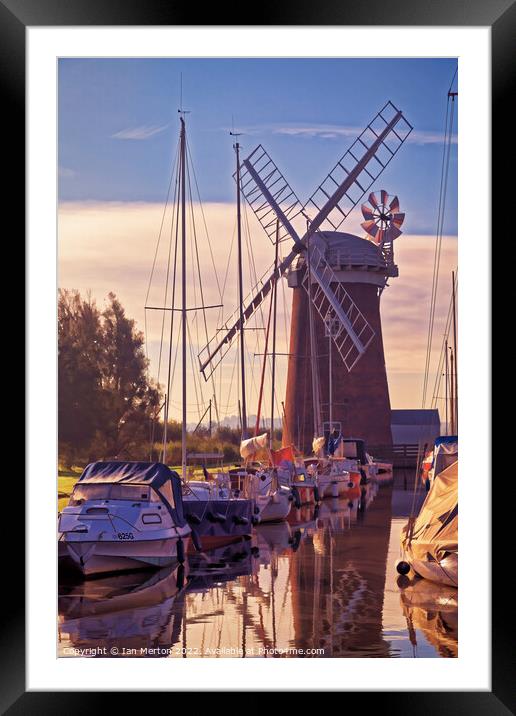 Horsey Wind Pump Framed Mounted Print by Ian Merton