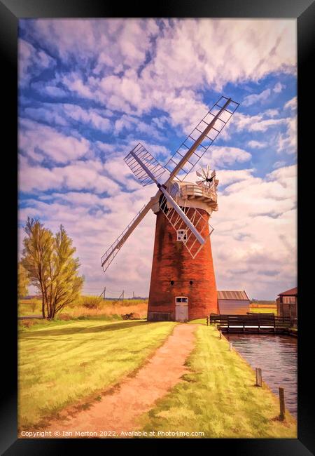 Horsey Wind Pump Framed Print by Ian Merton