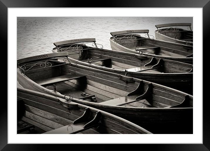 Rowing Boats Framed Mounted Print by Ian Merton