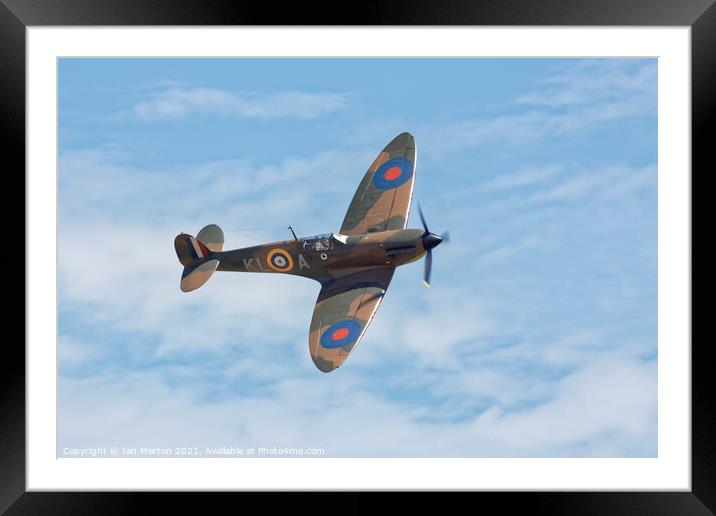 Spitfire Mk1a Framed Mounted Print by Ian Merton
