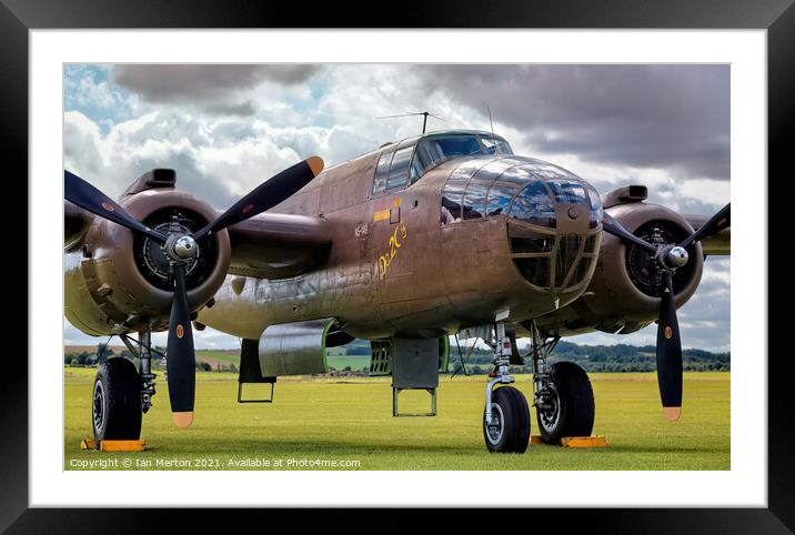 B-25 Framed Mounted Print by Ian Merton