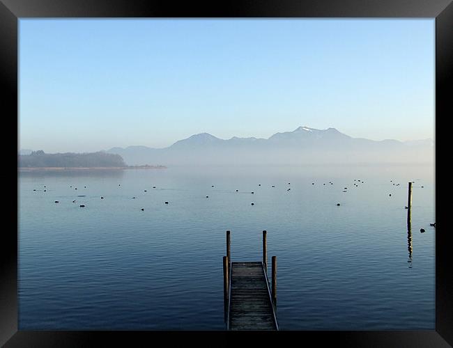 Silence, Chiemsee in Bayern Framed Print by Ralph Schroeder