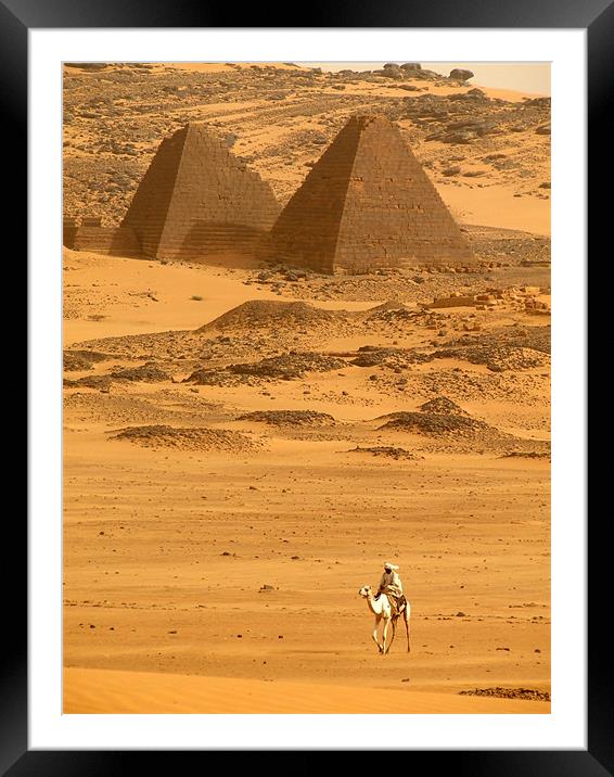 Pyramids in Meroe Framed Mounted Print by Ralph Schroeder
