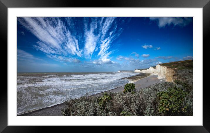 Birling Gap and the Seven Sisters Framed Mounted Print by Nick Rowland