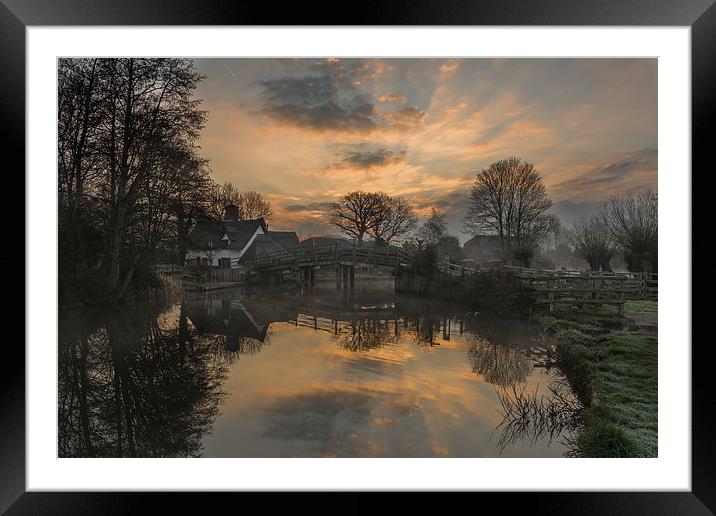  Sunrise at Bridge Cottage Flatford Framed Mounted Print by Nick Rowland